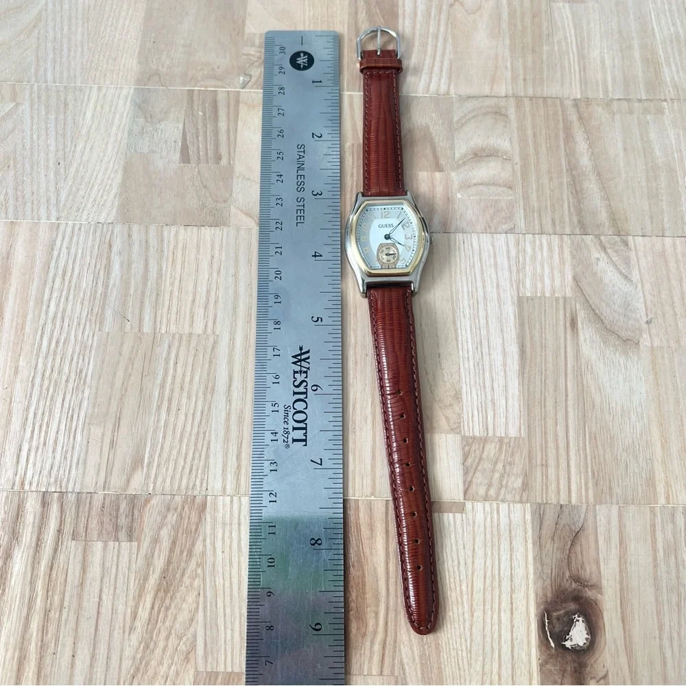 Vintage 90s Guess two toned ladies dress watch NEW BATTERY